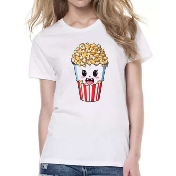 Camiseta Baby Look Pipoca cinema feliz - Imagem 2