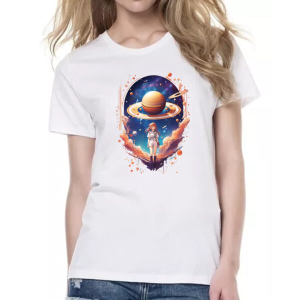 Camiseta Baby Look Planeta Satuno Menina Anime - Imagem 2