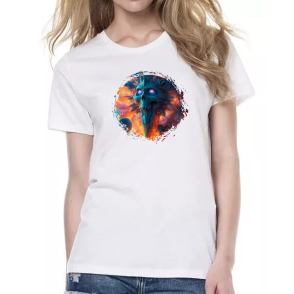 Camiseta Baby Look Planeta caveira - Imagem 2