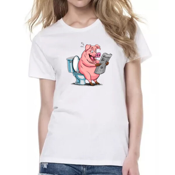 Camiseta Baby Look Porco na sala de forca - Imagem 2