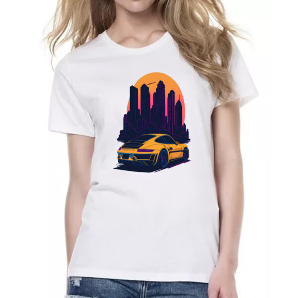 Camiseta Baby Look Porsche Amarelo Sunset - Imagem 2
