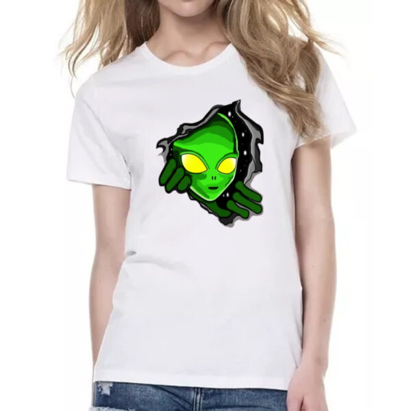Camiseta Baby Look Portal dimensional com alienigena - Imagem 2