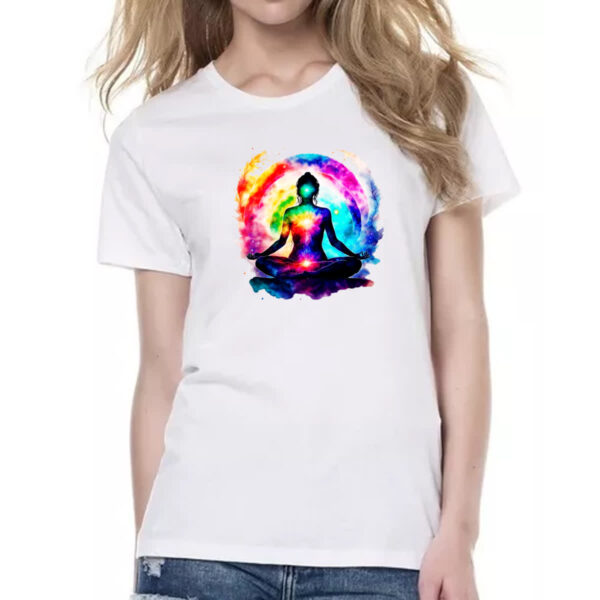 Camiseta Baby Look Posicao Lotus Chakra - Imagem 2