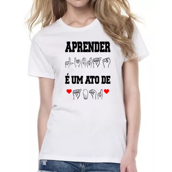 Camiseta Baby Look Aprender libra ato de amor - Imagem 2