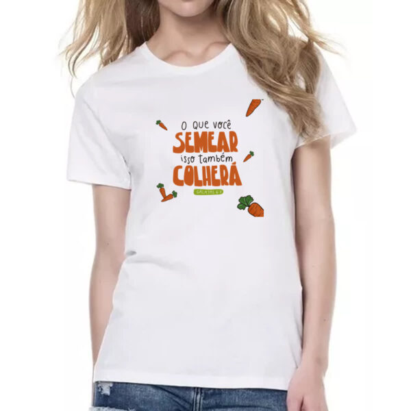 Camiseta Baby Look Religioso semear e colher - Imagem 2