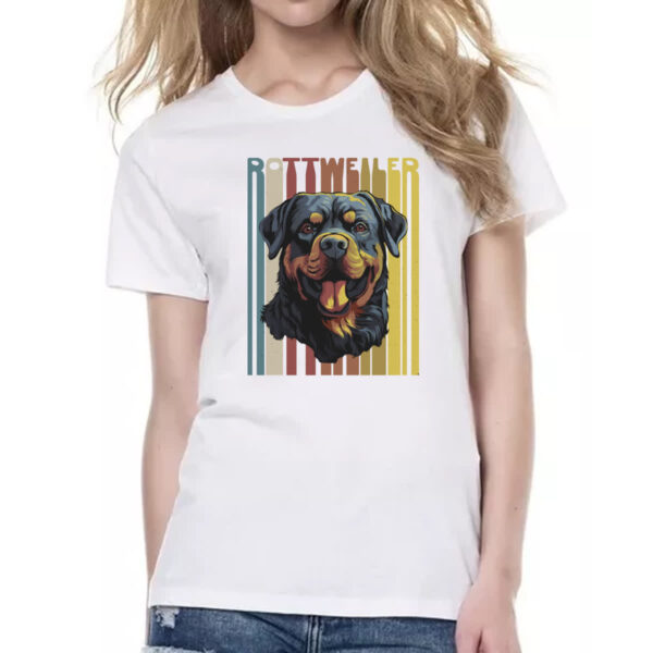 Camiseta Baby Look Rottweller retro vintage - Imagem 2