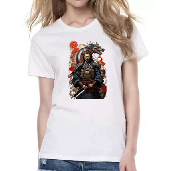 Camiseta Baby Look Samurai Japones Dragao Milenar - Imagem 2