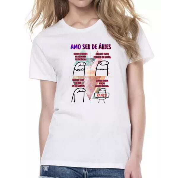 Camiseta Baby Look Signo Amo ser de Aries - Imagem 2