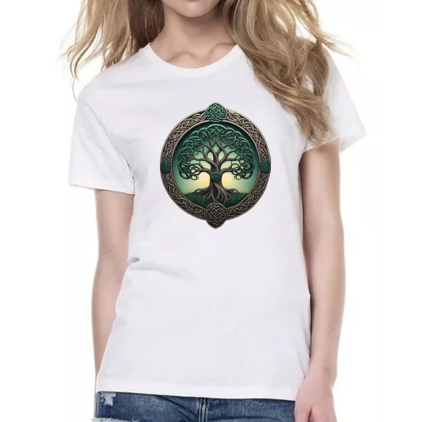 Camiseta Baby Look Arvore da vida circulo Celtico - Imagem 2