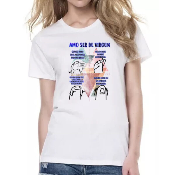 Camiseta Baby Look Signo Amo ser de Virgem - Imagem 2