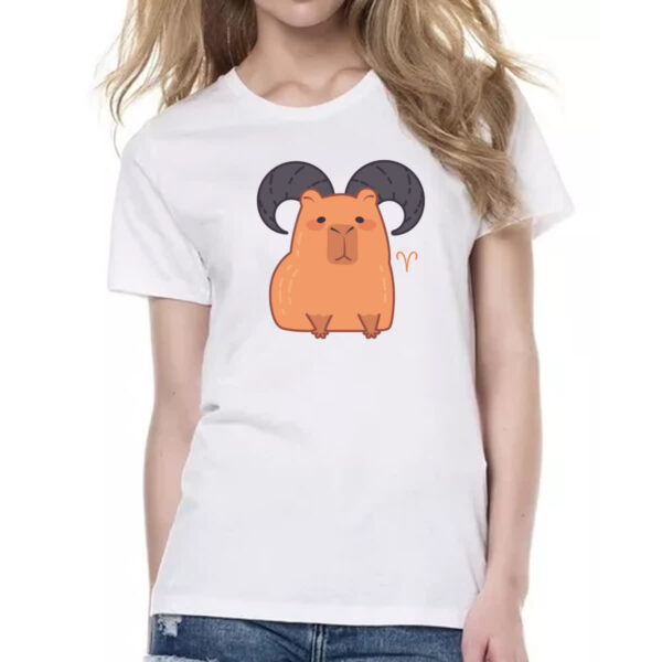 Camiseta Baby Look Signo Capivara Aries - Imagem 2
