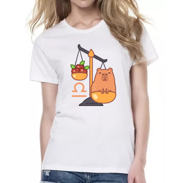 Camiseta Baby Look Signo Capivara Libra - Imagem 2