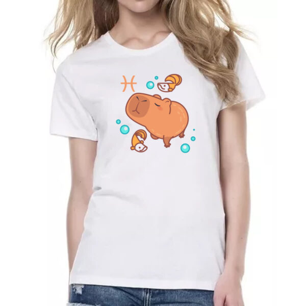 Camiseta Baby Look Signo Capivara Peixes - Imagem 2