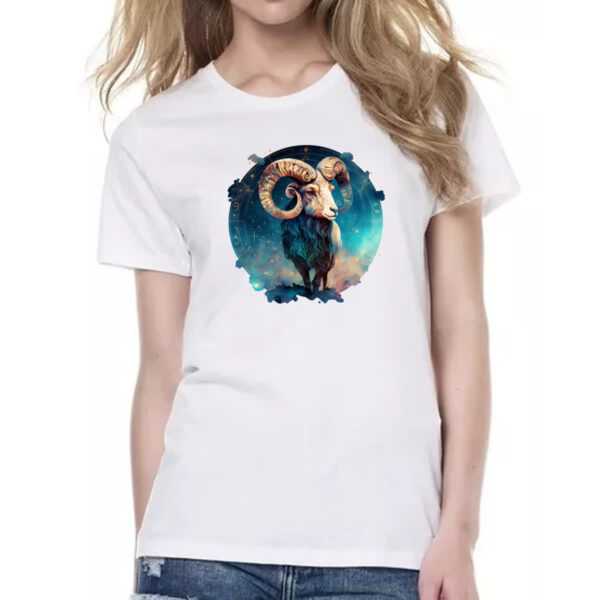 Camiseta Baby Look Signo de Aries placa de luxo - Imagem 2