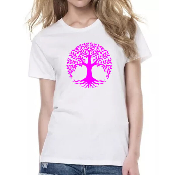 Camiseta Baby Look Arvore da vida pink - Imagem 2