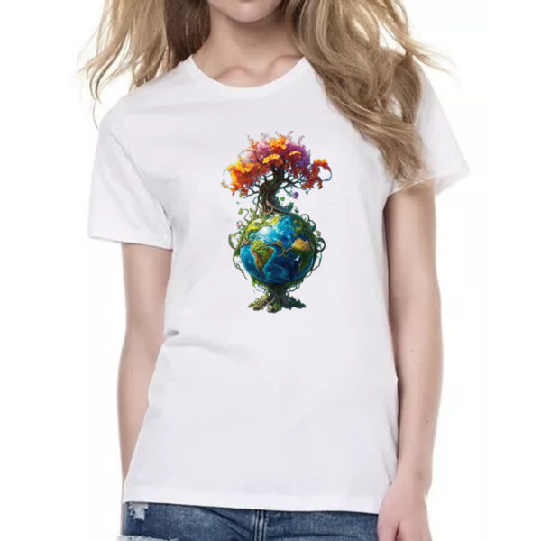 Camiseta Baby Look Arvore da vida planeta Terra - Imagem 2