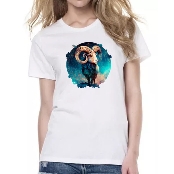 Camiseta Baby Look Signo de aries logo de luxo - Imagem 2