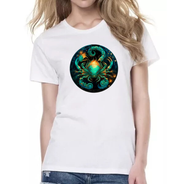 Camiseta Baby Look Signo de cancer logo de luxo - Imagem 2