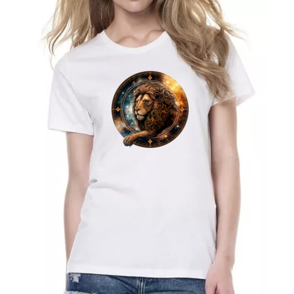 Camiseta Baby Look Signo de leao logo de luxo - Imagem 2