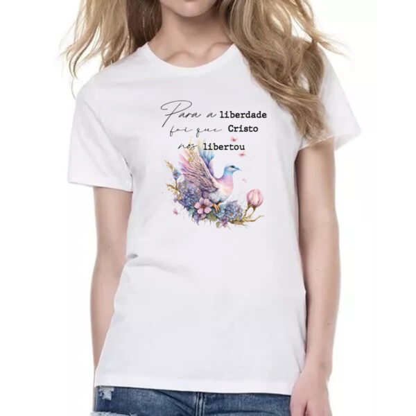 Camiseta Baby Look Salmos Liberdade - Imagem 2