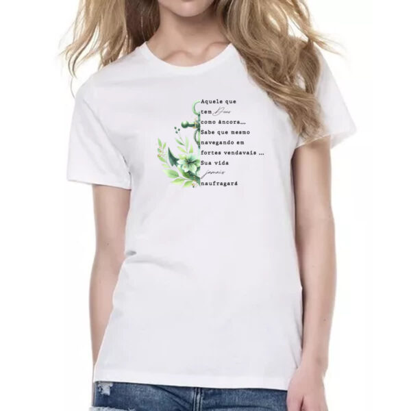 Camiseta Baby Look Salmos ancora verde - Imagem 2