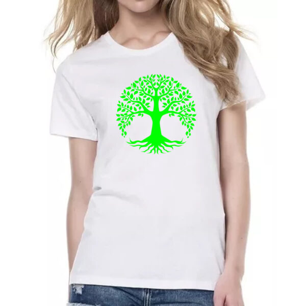 Camiseta Baby Look Arvore da vida verde - Imagem 2