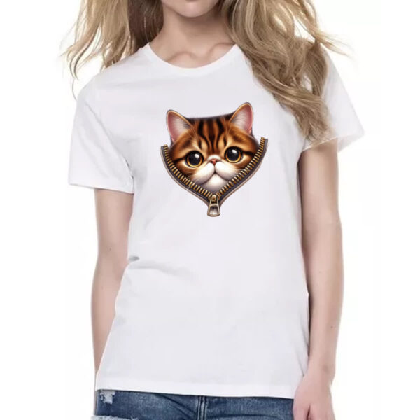Camiseta Baby Look Scotish Fold no ziper - Imagem 2