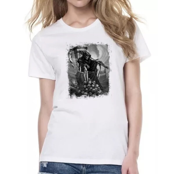 Camiseta Baby Look A morte em seu trono - Imagem 2