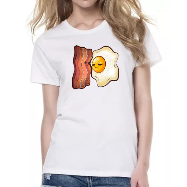 Camiseta Baby Look Bacon e ovo - Imagem 2