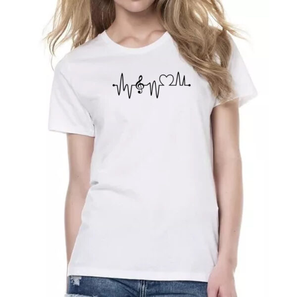 Camiseta Baby Look Batimento cardiaco musica - Imagem 2