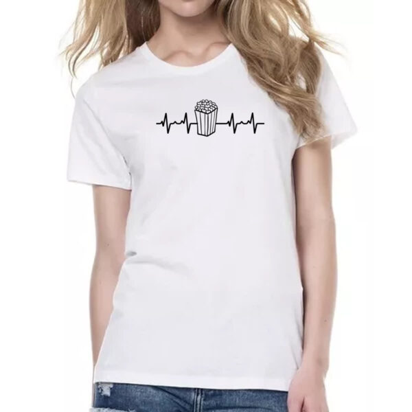 Camiseta Baby Look Batimento cardiaco pipoca - Imagem 2