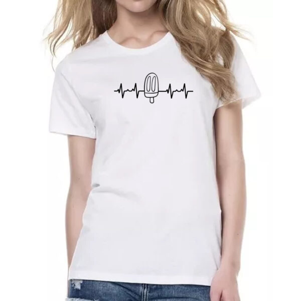 Camiseta Baby Look Batimento cardiaco sorvete - Imagem 2