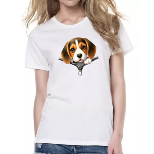 Camiseta Baby Look Beagle no Ziper - Imagem 2