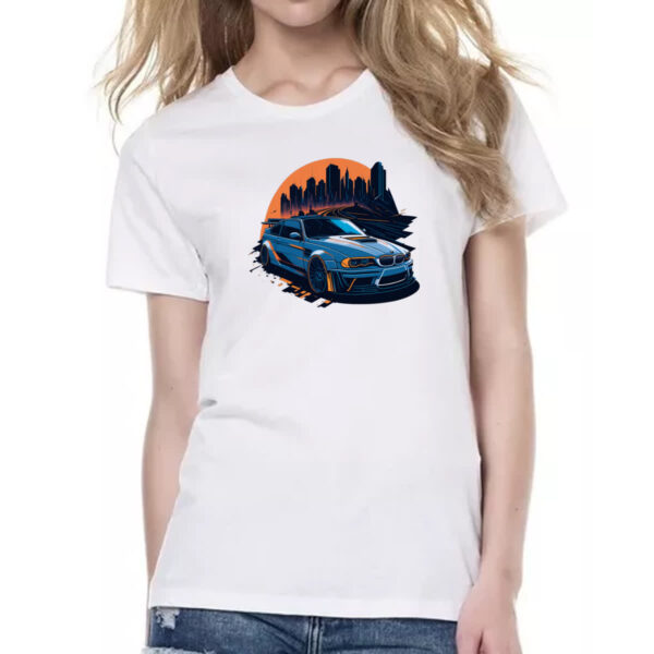 Camiseta Baby Look BMW Azul Sunset - Imagem 2