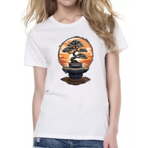 Camiseta Baby Look Bonsai magico Japao sunset - Imagem 2