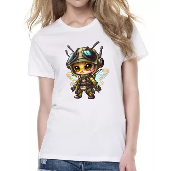 Camiseta Baby Look Abelha militar - Imagem 2