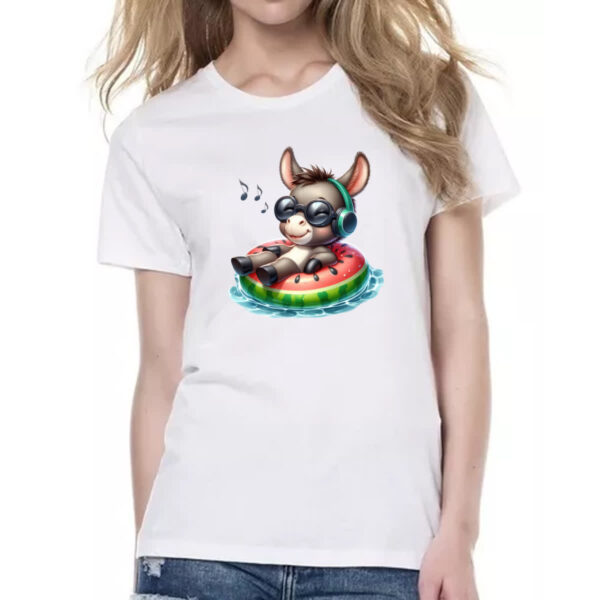 Camiseta Baby Look Burro na boia - Imagem 2