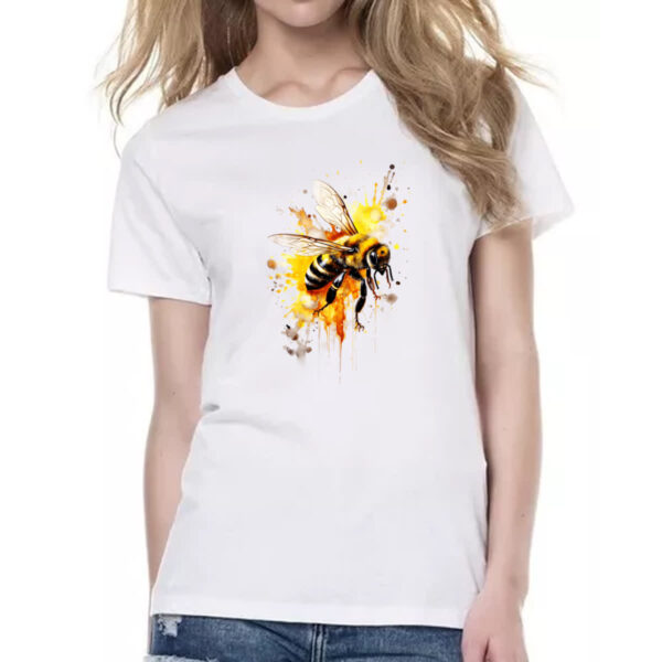 Camiseta Baby Look Abelha real splash art - Imagem 2