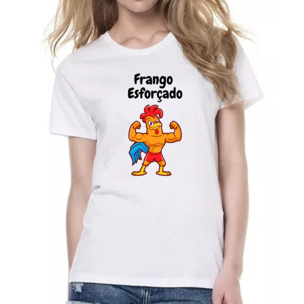 Camiseta Baby Look Academia frango esforcado - Imagem 2
