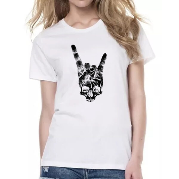 Camiseta Baby Look Skull Shaka Surfista - Imagem 2