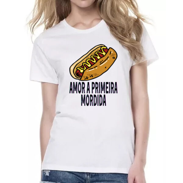 Camiseta Baby Look Hotdog amor a primeira mordida - Imagem 2