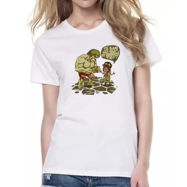 Camiseta Baby Look Hulk e Chaves mas nao se irrite - Imagem 2