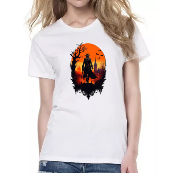 Camiseta Baby Look Cacador de vampiros sunset art - Imagem 2
