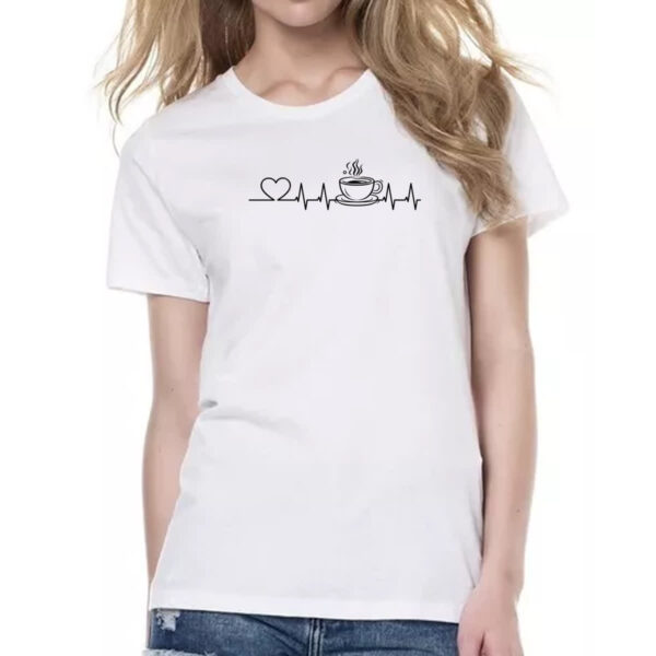 Camiseta Baby Look Cafe batimento cardiaco - Imagem 2