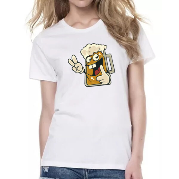 Camiseta Baby Look Caneca de Chop Divertida - Imagem 2