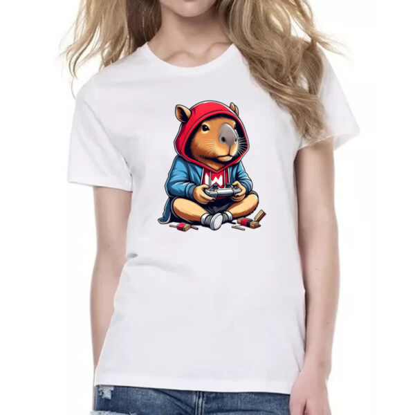 Camiseta Baby Look Capivara gamer - Imagem 2