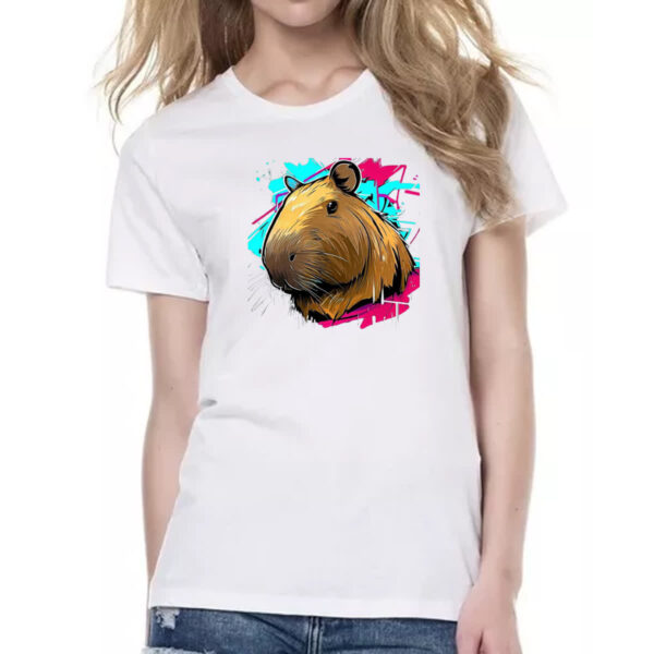 Camiseta Baby Look Capivara grafite - Imagem 2