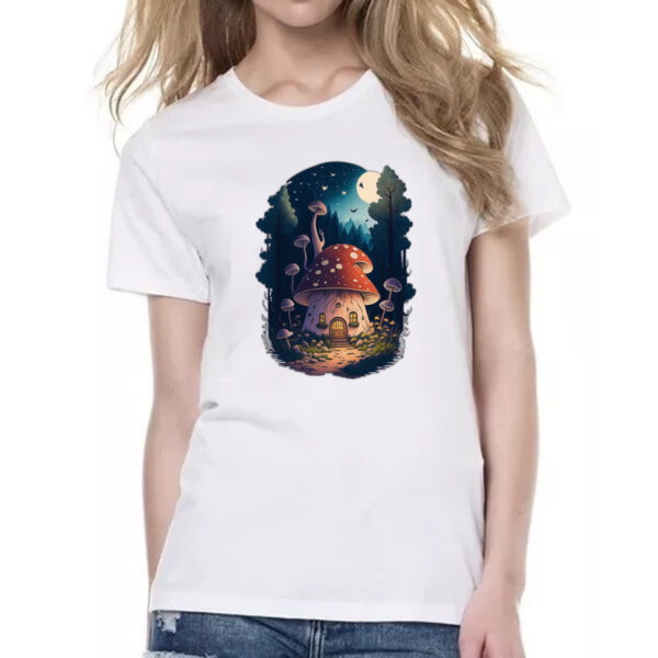 Camiseta Baby Look Casa cogumelo dos duendes - Imagem 2