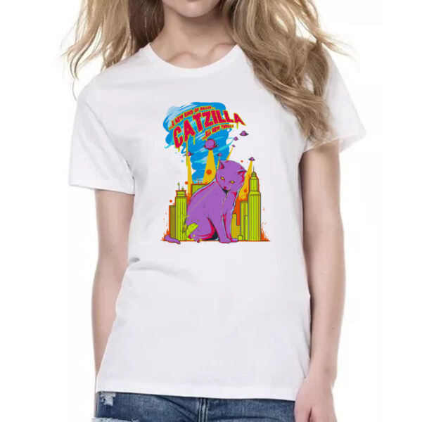 Camiseta Baby Look Catzilla o gato Godzilla - Imagem 2