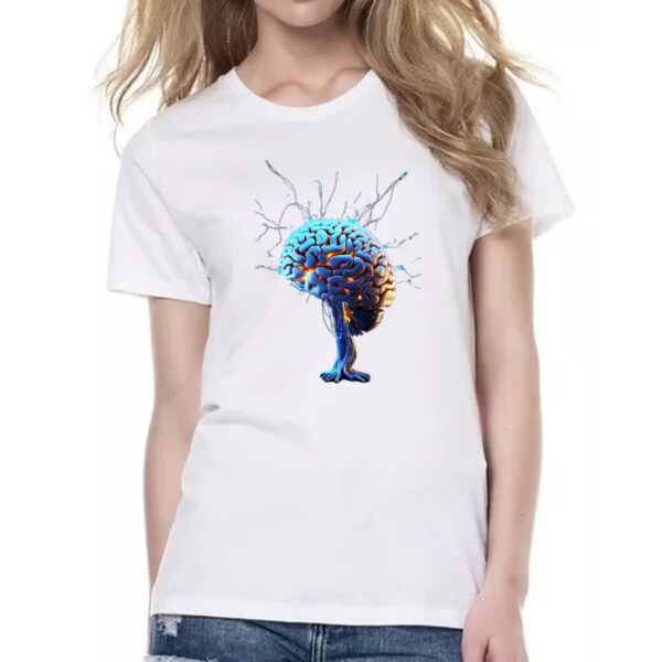 Camiseta Baby Look Cerebro IA impulsos eletricos - Imagem 2